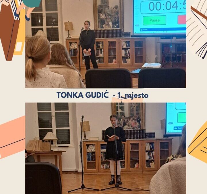 Tonka Gudić pobjednica Županijskog natjecanja u čitanju naglas