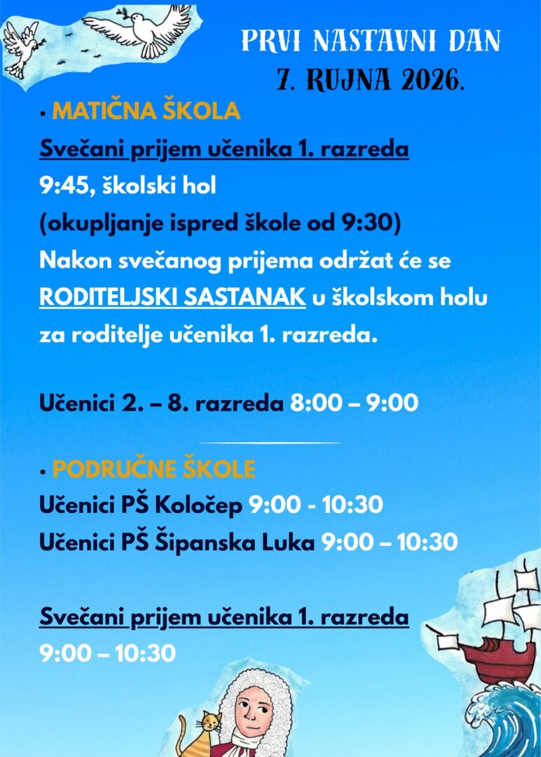 Obavijest o početku nastave